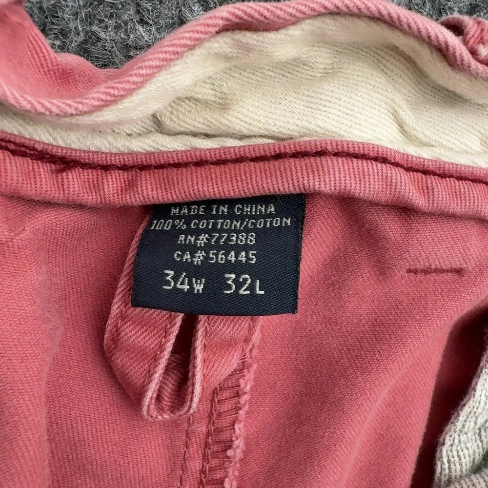 J Crew Pants Mens 34 Pink Cotton Broken In Chino Casual Classic Style Preppy